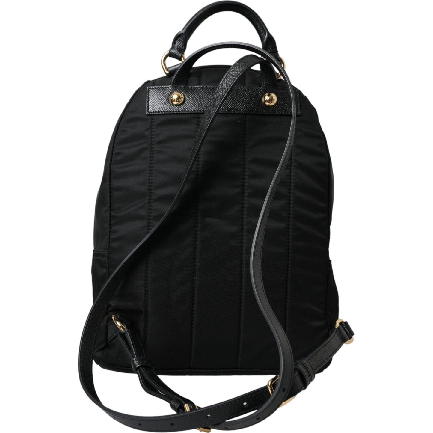 Dolce & Gabbana Elegant Black Gold Detail Backpack Dolce & Gabbana