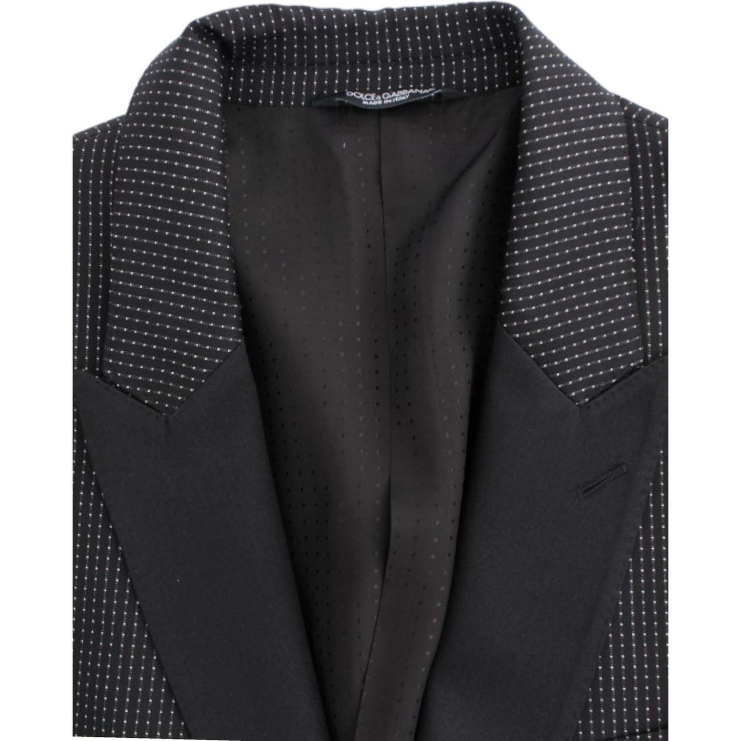 Dolce & Gabbana Elegant Black Polka Dotted Slim Fit Blazer Dolce & Gabbana