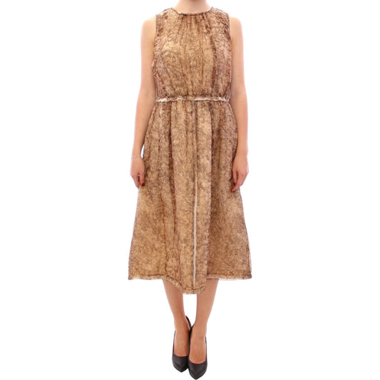 Dolce & Gabbana Elegant Silk Sleeveless Knee-Length Dress Dolce & Gabbana