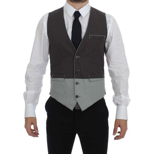 Dolce & Gabbana Elegant Gray Cotton Dress Vest Dolce & Gabbana