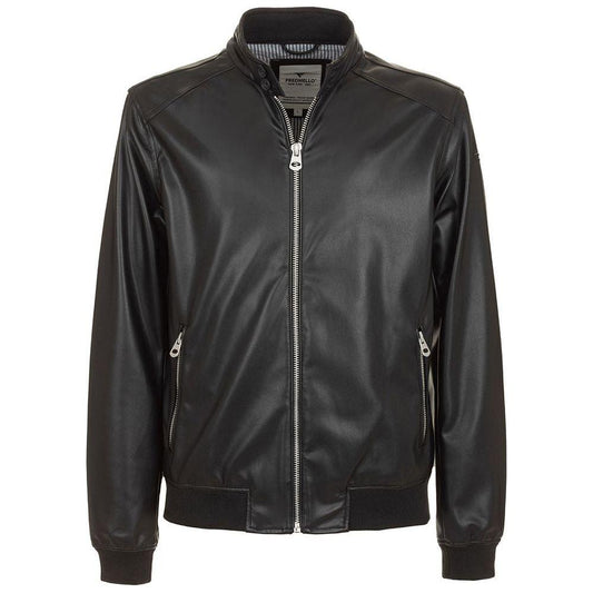 Fred Mello Eco-Leather Zip-Up Jacket with Buttoned Collar Fred Mello