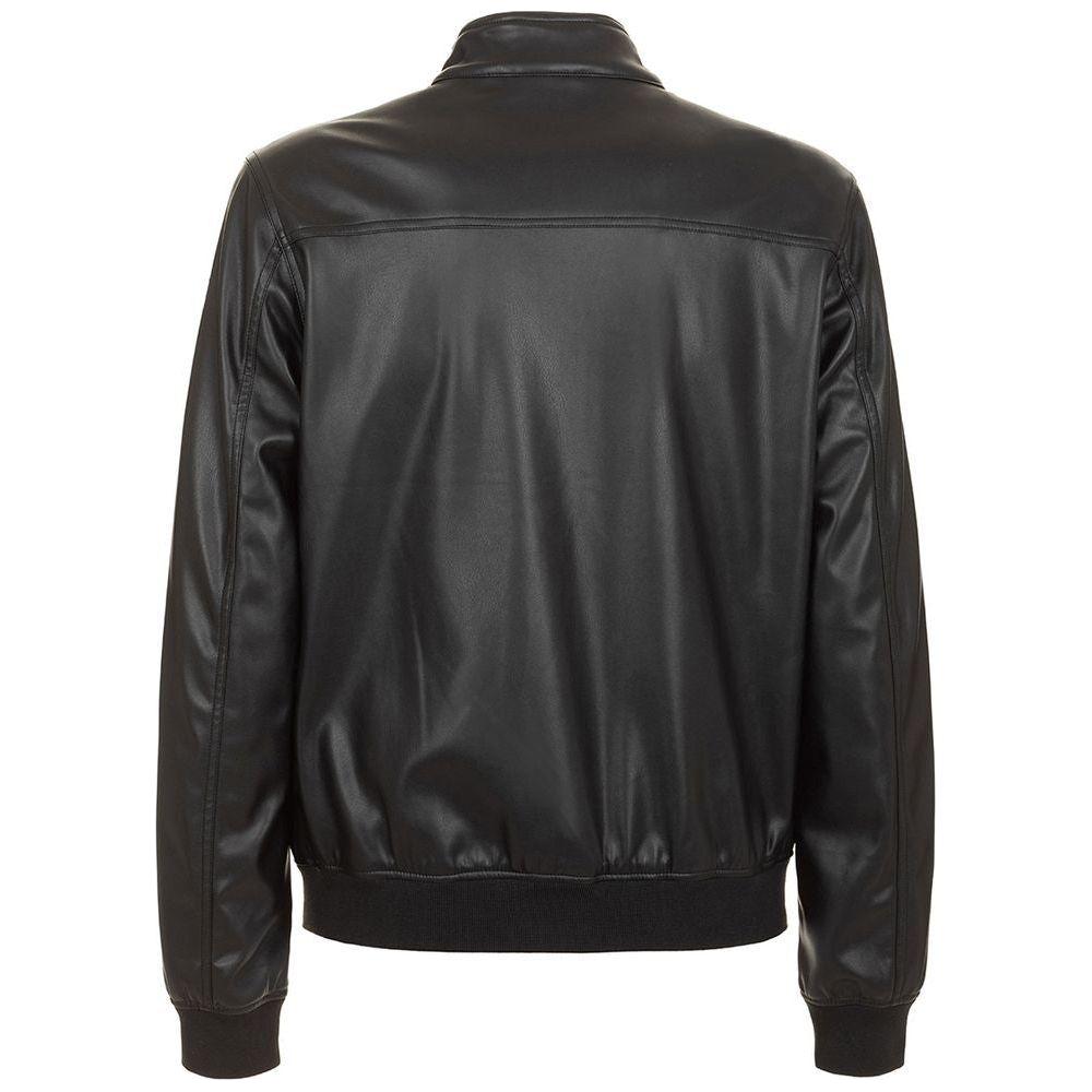 Fred Mello Eco-Leather Zip-Up Jacket with Buttoned Collar Fred Mello