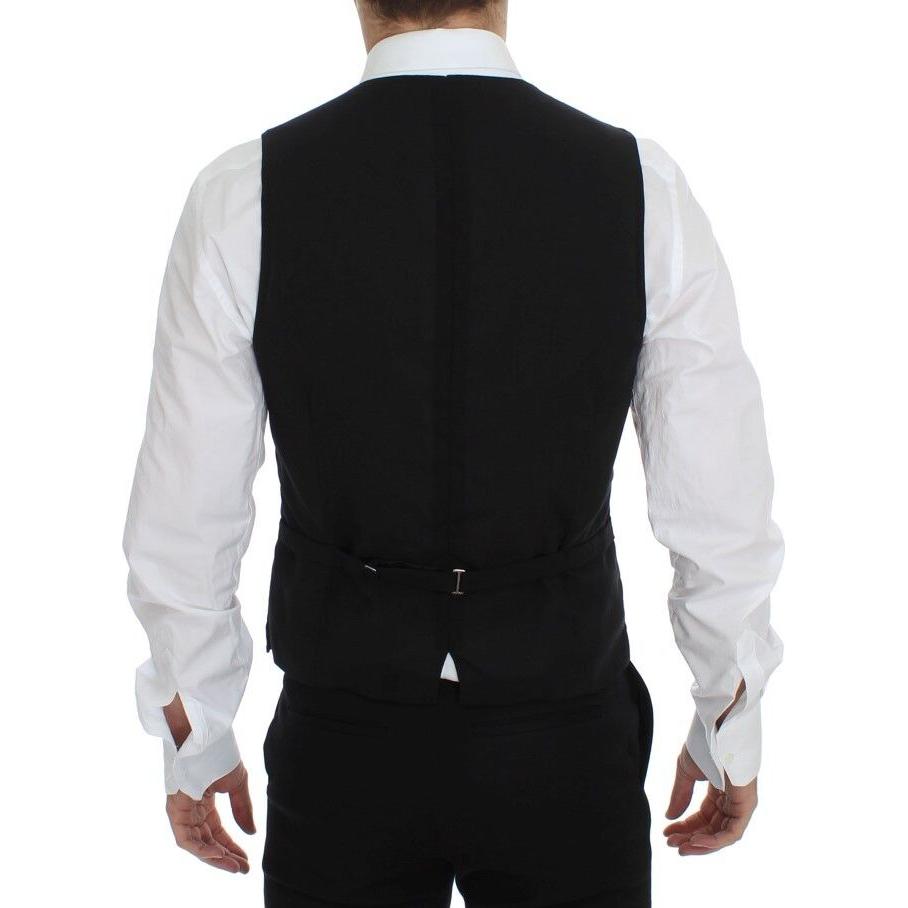 Dolce & Gabbana Black Wool Formal Dress Vest Gilet Jacket