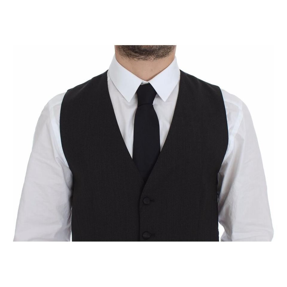 Dolce & Gabbana Elegant Gray Wool Stretch Dress Vest Dolce & Gabbana