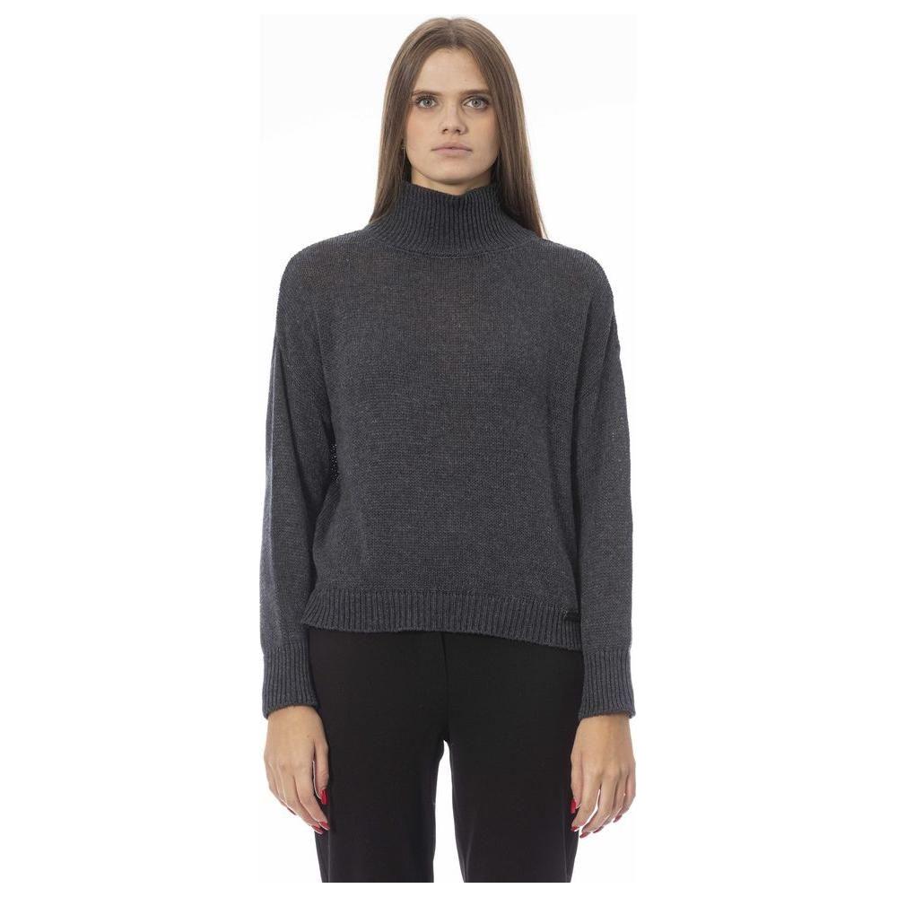 Baldinini Trend Gray Wool Women Sweater Baldinini Trend