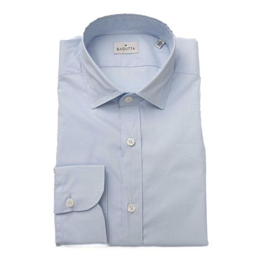 Bagutta Light Blue Cotton Men Shirt Bagutta