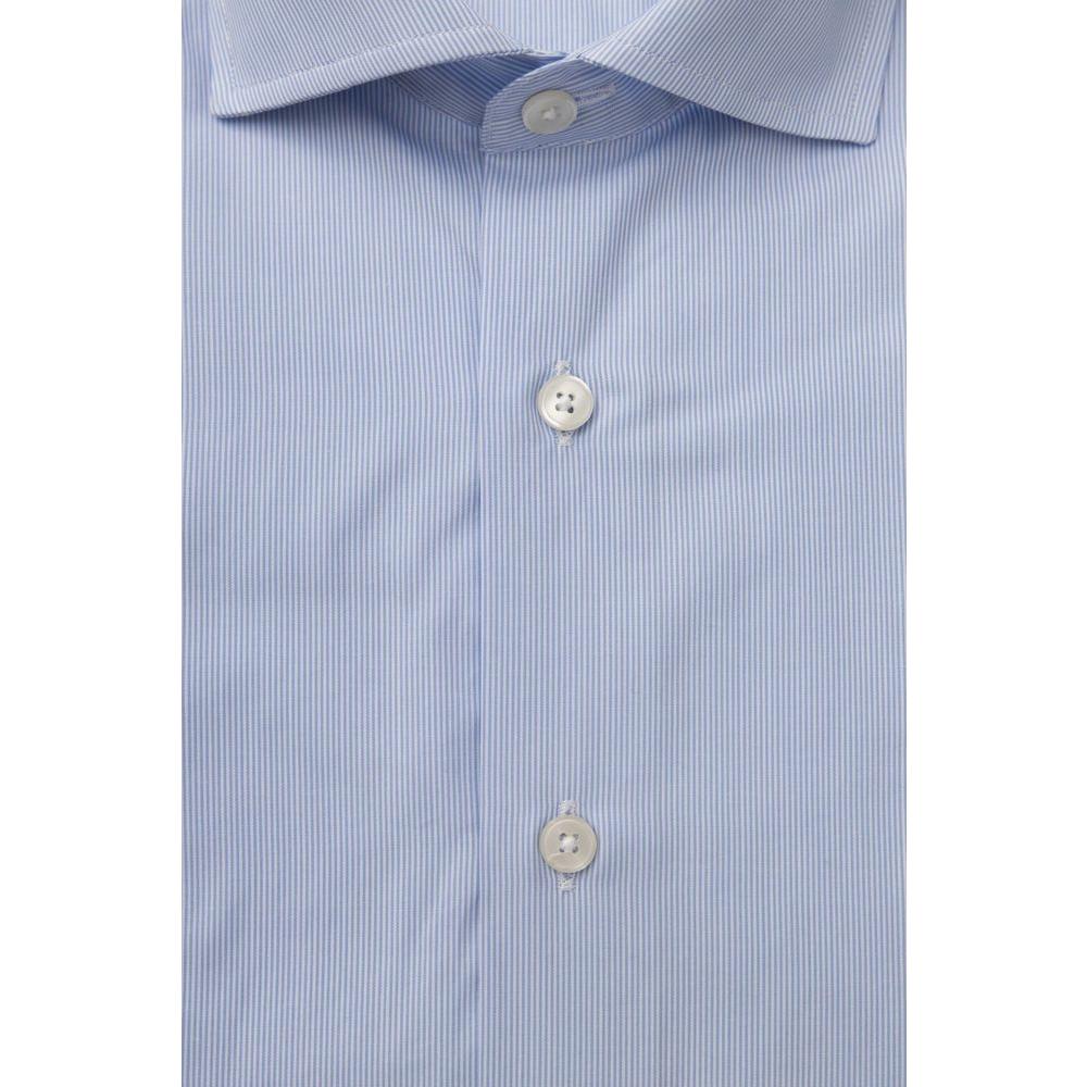 Bagutta Light Blue Cotton Men Shirt Bagutta