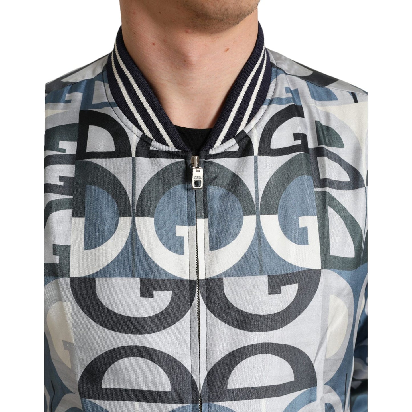 Dolce & Gabbana Multicolor Silk Bomber Jacket - Classic Elegance Dolce & Gabbana