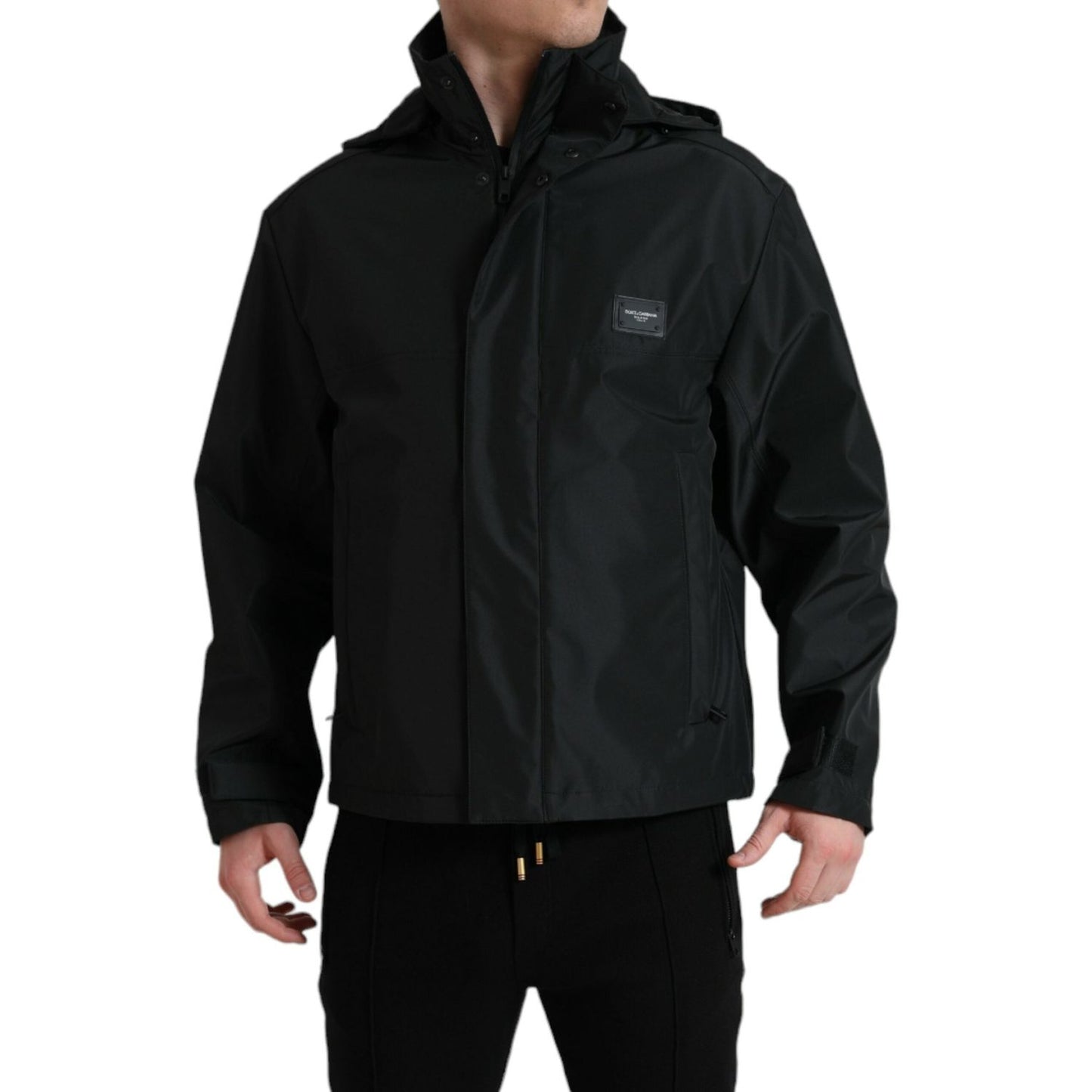 Dolce & Gabbana Sleek Black Windbreaker Jacket Dolce & Gabbana