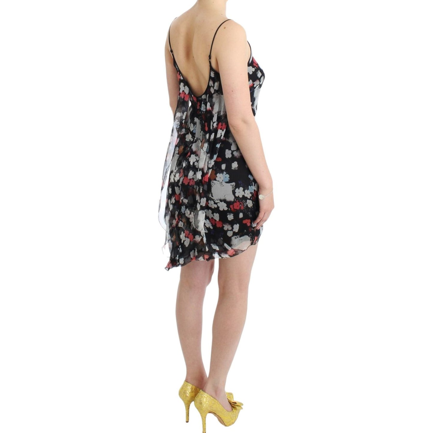 Costume National Multicolor Silk Floral Mini Dress Costume National