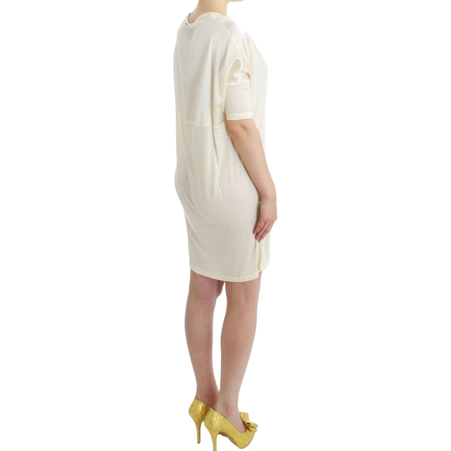 Costume National Chic White Modal Above-Knee Dress Costume National