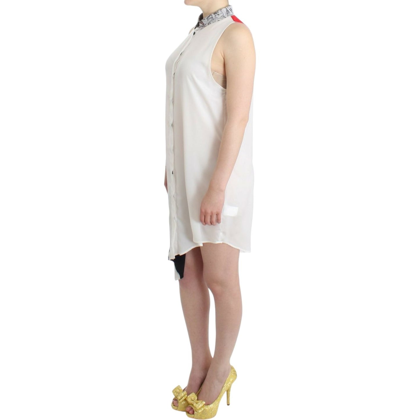 Costume National Asymmetric Hem Button-Up Shirt Dress Costume National