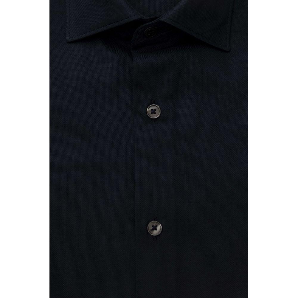 Bagutta Blue Cotton Men Shirt Bagutta