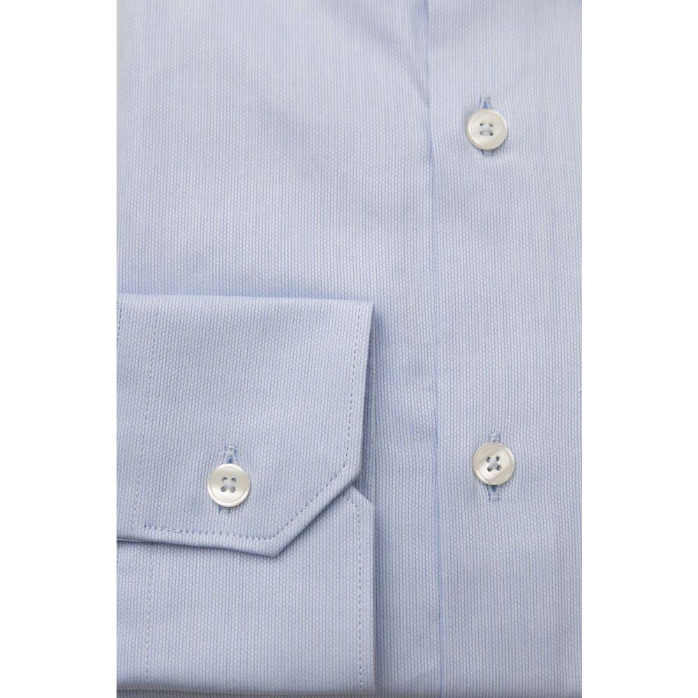 Bagutta Light Blue Cotton Men Shirt Bagutta