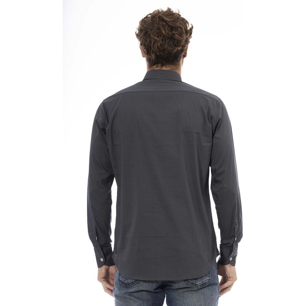 Baldinini Trend Gray Cotton Men Shirt Baldinini Trend