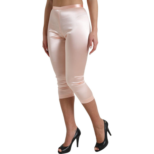 Dolce & Gabbana Chic Pink High Waist Cropped Silk Pants Dolce & Gabbana