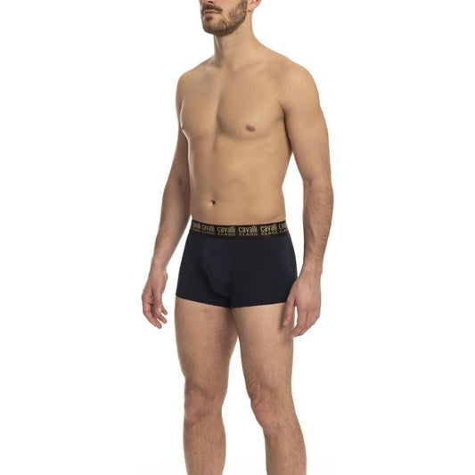 Cavalli Class Blue Cotton Men Underwear Trunk Cavalli Class