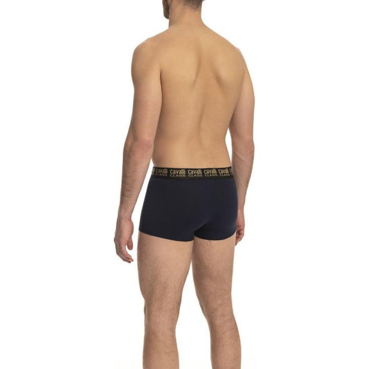 Cavalli Class Blue Cotton Men Underwear Trunk Cavalli Class