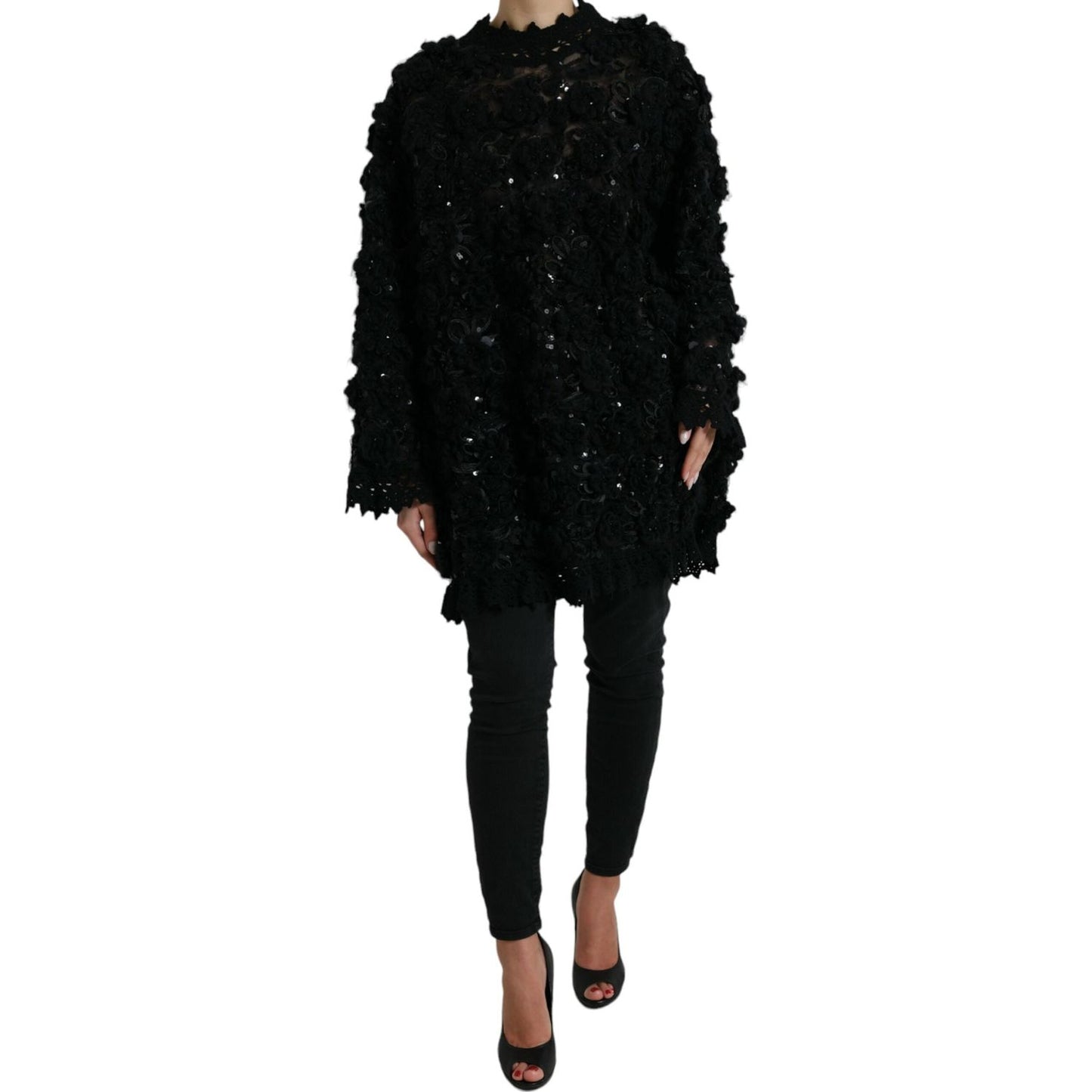 Dolce & Gabbana Sequin Embellished Black Pullover Dolce & Gabbana