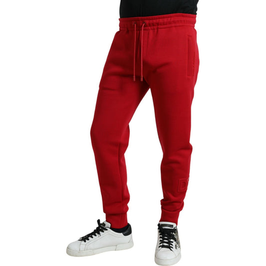 Dolce & Gabbana Sizzling Red Cotton Blend Jogger Pants Dolce & Gabbana