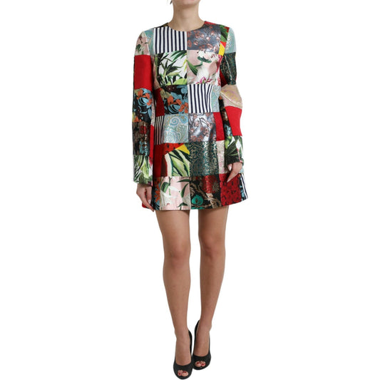 Dolce & Gabbana Floral Jacquard Mini Shift Dress Masterpiece Dolce & Gabbana