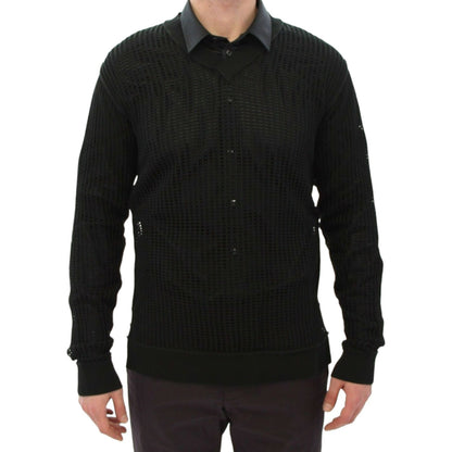 Dolce & Gabbana Dark Green Runway Netz Pullover Netted Sweater