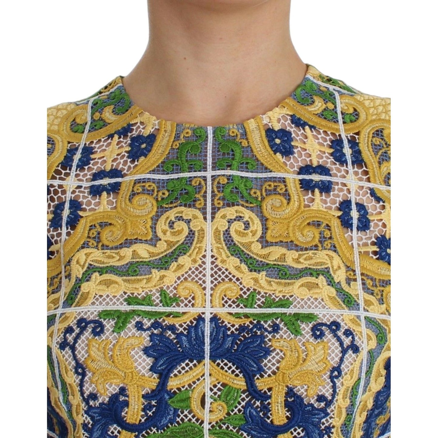 Dolce & Gabbana Majolica Embroidered Sleeveless Elegance Dolce & Gabbana