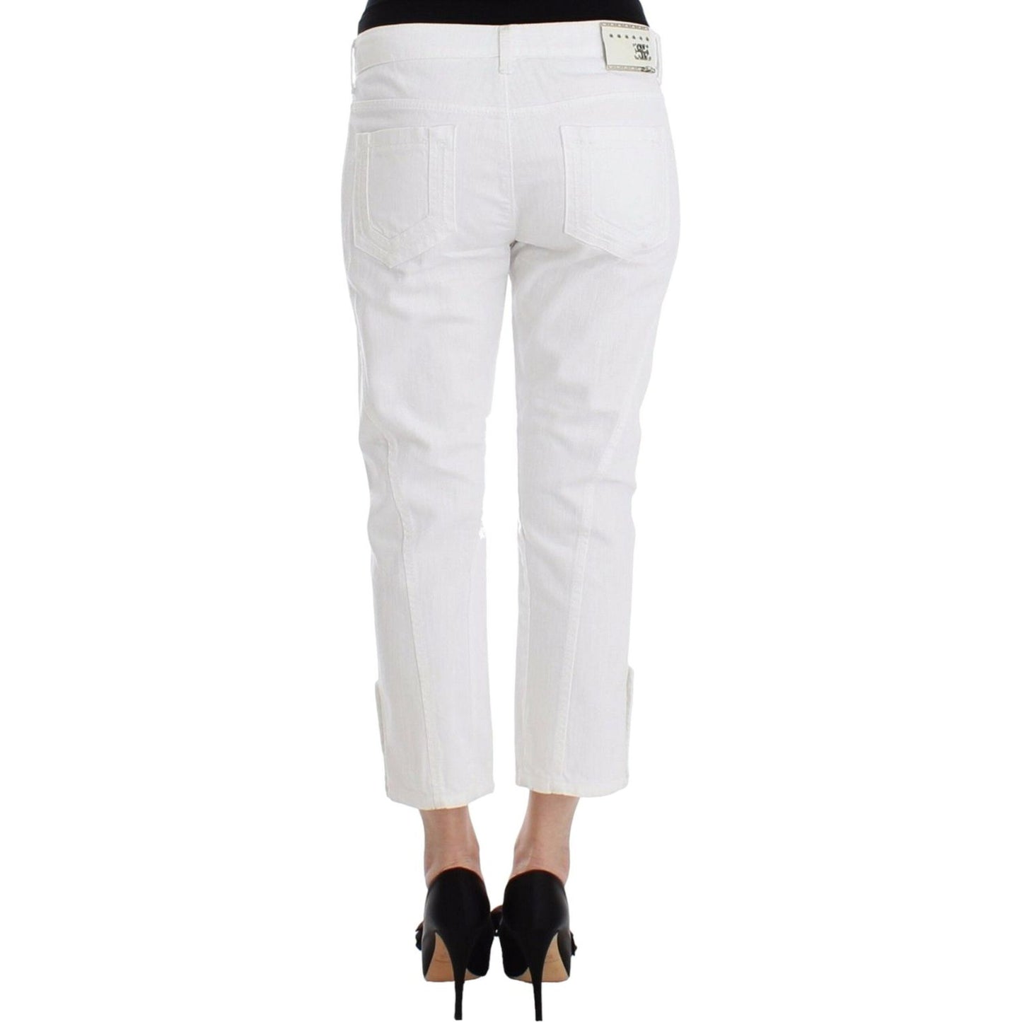 Ermanno Scervino Chic White Cropped Jeans for Sophisticated Style Ermanno Scervino