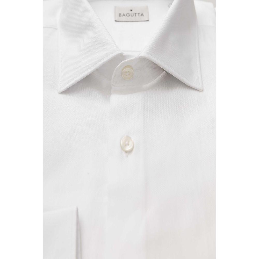 Bagutta Elegant White Cotton French Collar Shirt Bagutta