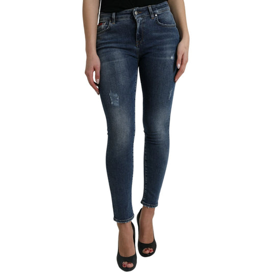 Dolce & Gabbana Elegant Mid Waist Stretch Jeans in Blue Dolce & Gabbana