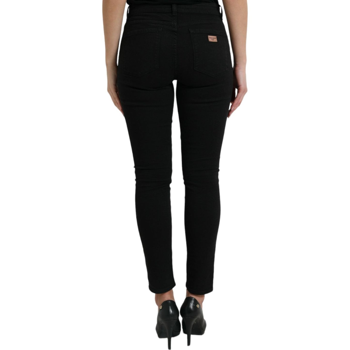 Dolce & Gabbana Chic Black Mid-Waist Stretch Jeans Dolce & Gabbana