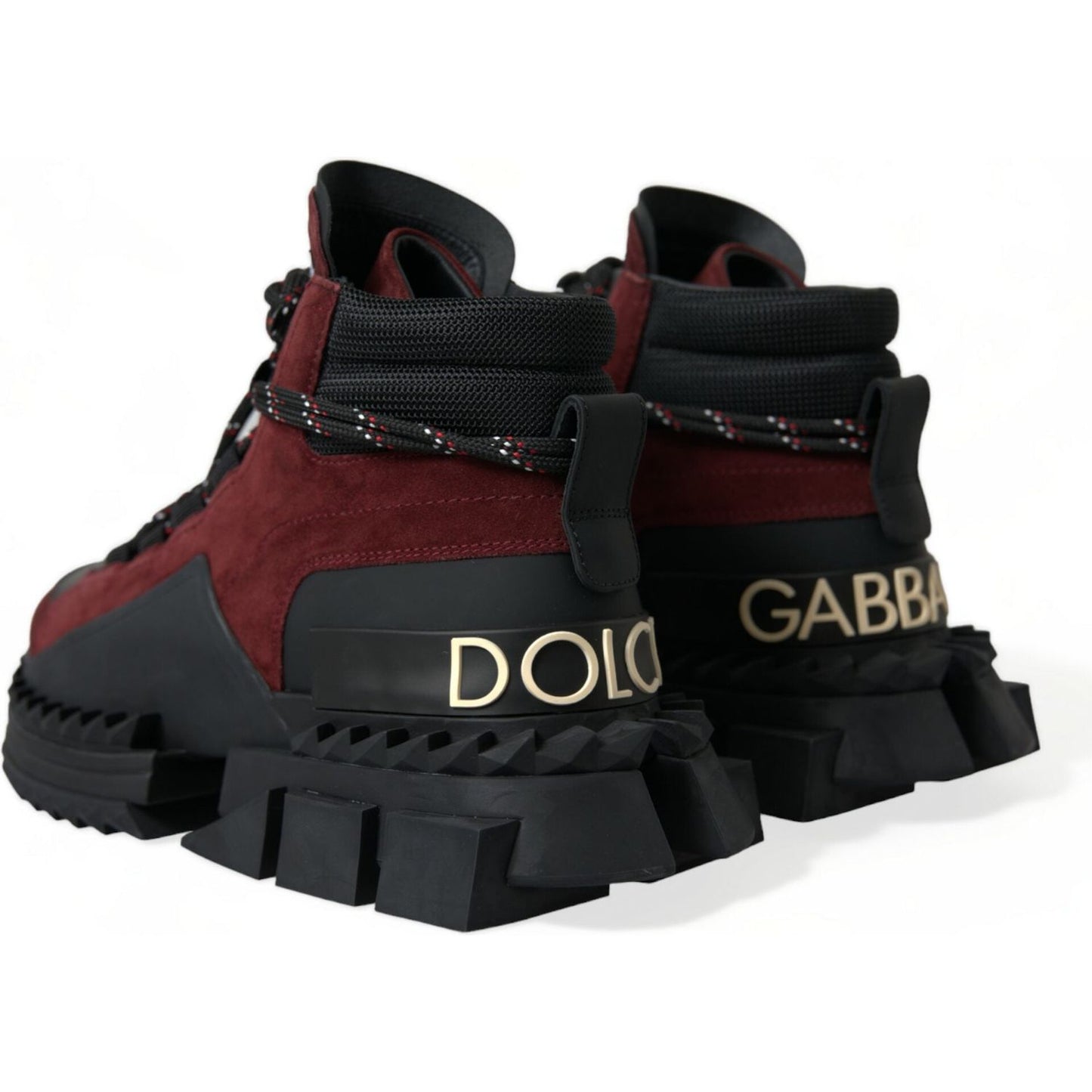 Dolce & Gabbana Burgundy Leather High Top Sneakers Dolce & Gabbana