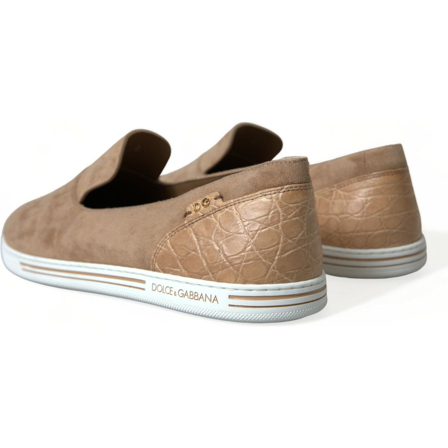 Dolce & Gabbana Elegant Beige Leather Loafers Dolce & Gabbana