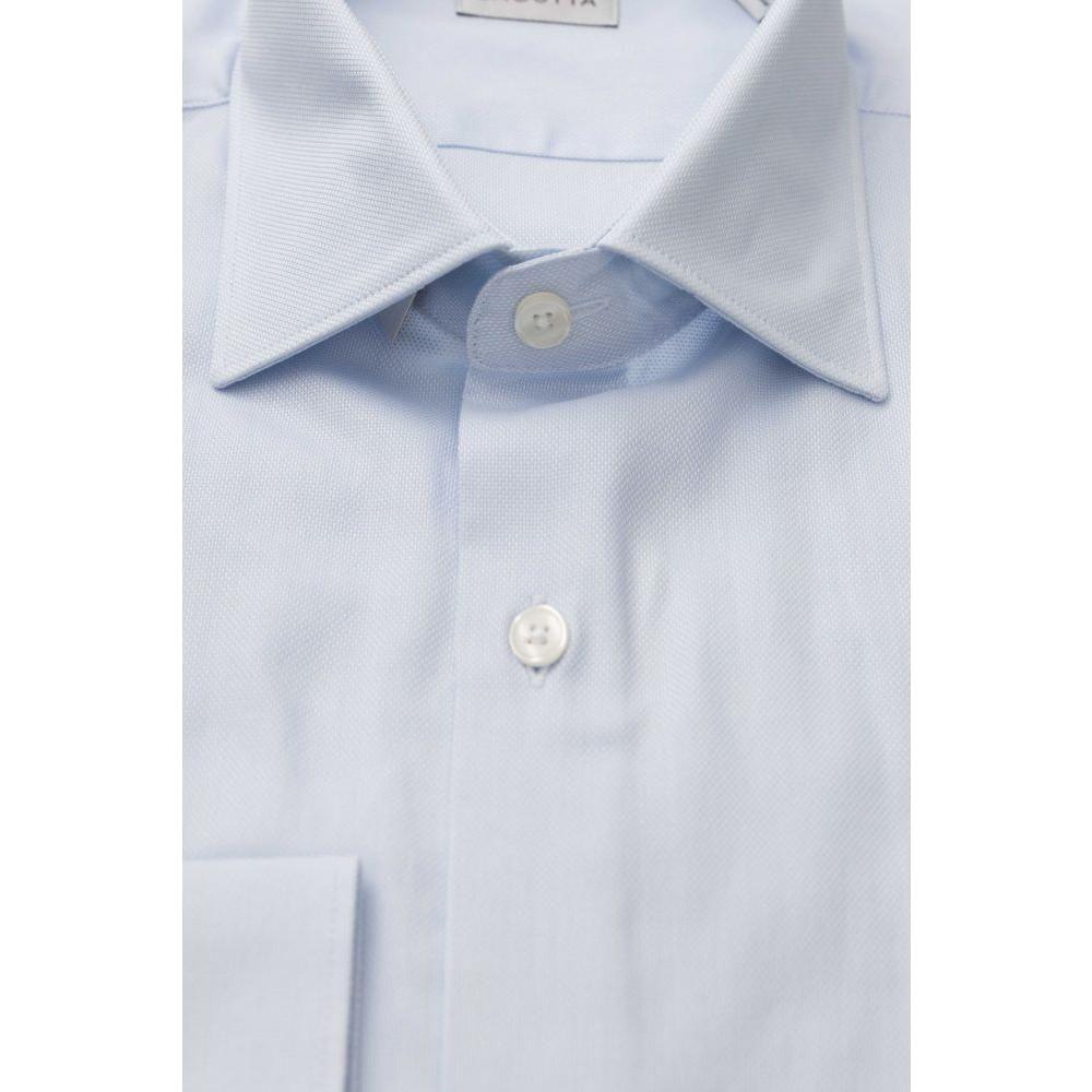 Bagutta Light Blue Cotton Men Shirt Bagutta