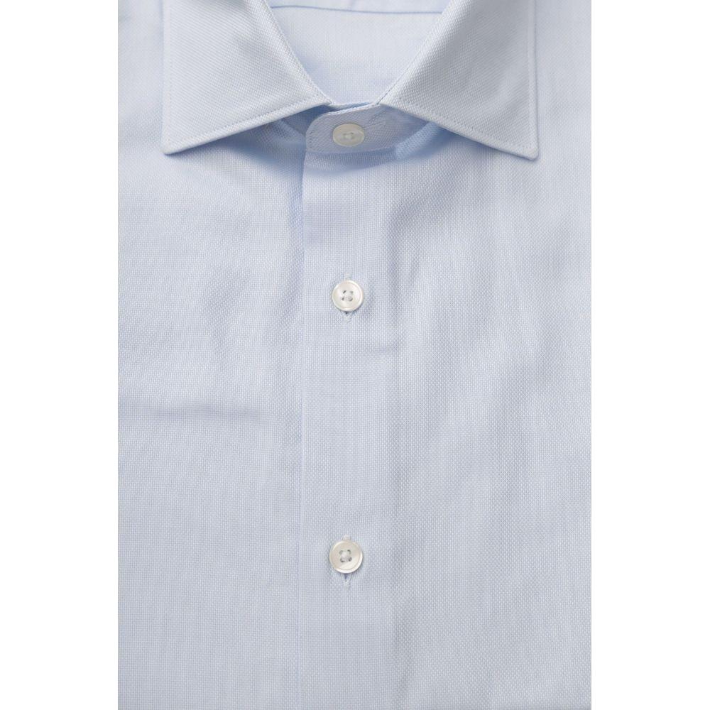 Bagutta Light Blue Cotton Men Shirt Bagutta