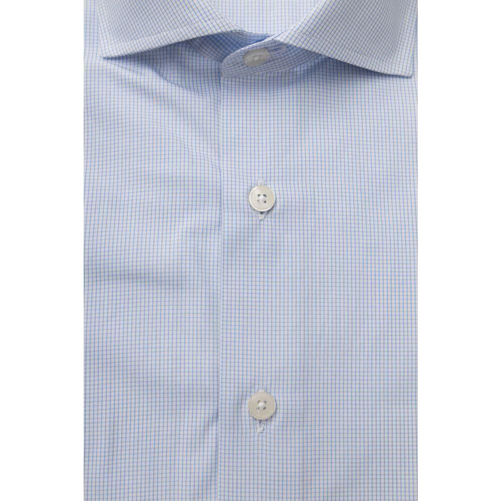 Bagutta Light Blue Cotton Men Shirt Bagutta