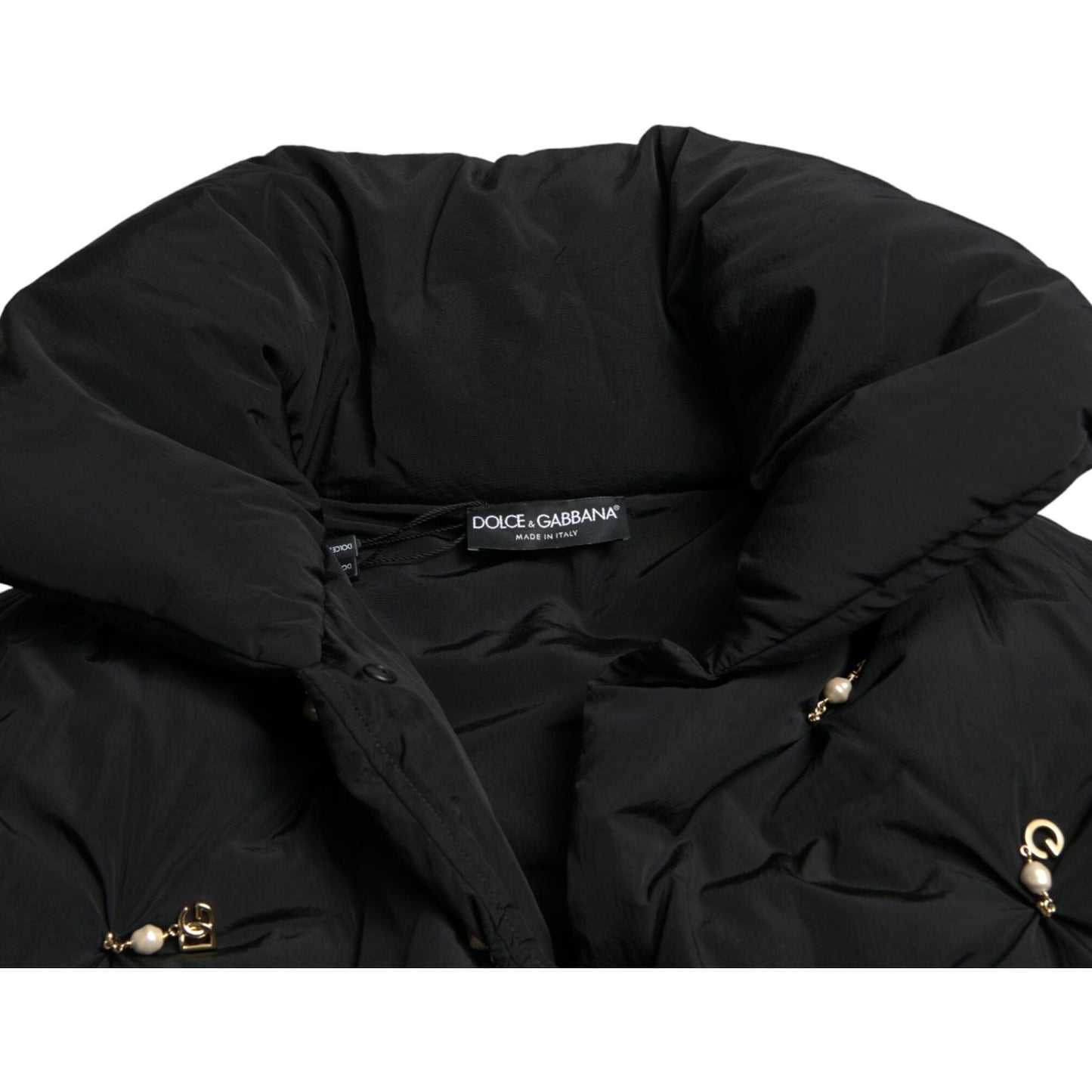 Dolce & Gabbana Black Embellished Quilted Shell Bomber Jacket Dolce & Gabbana