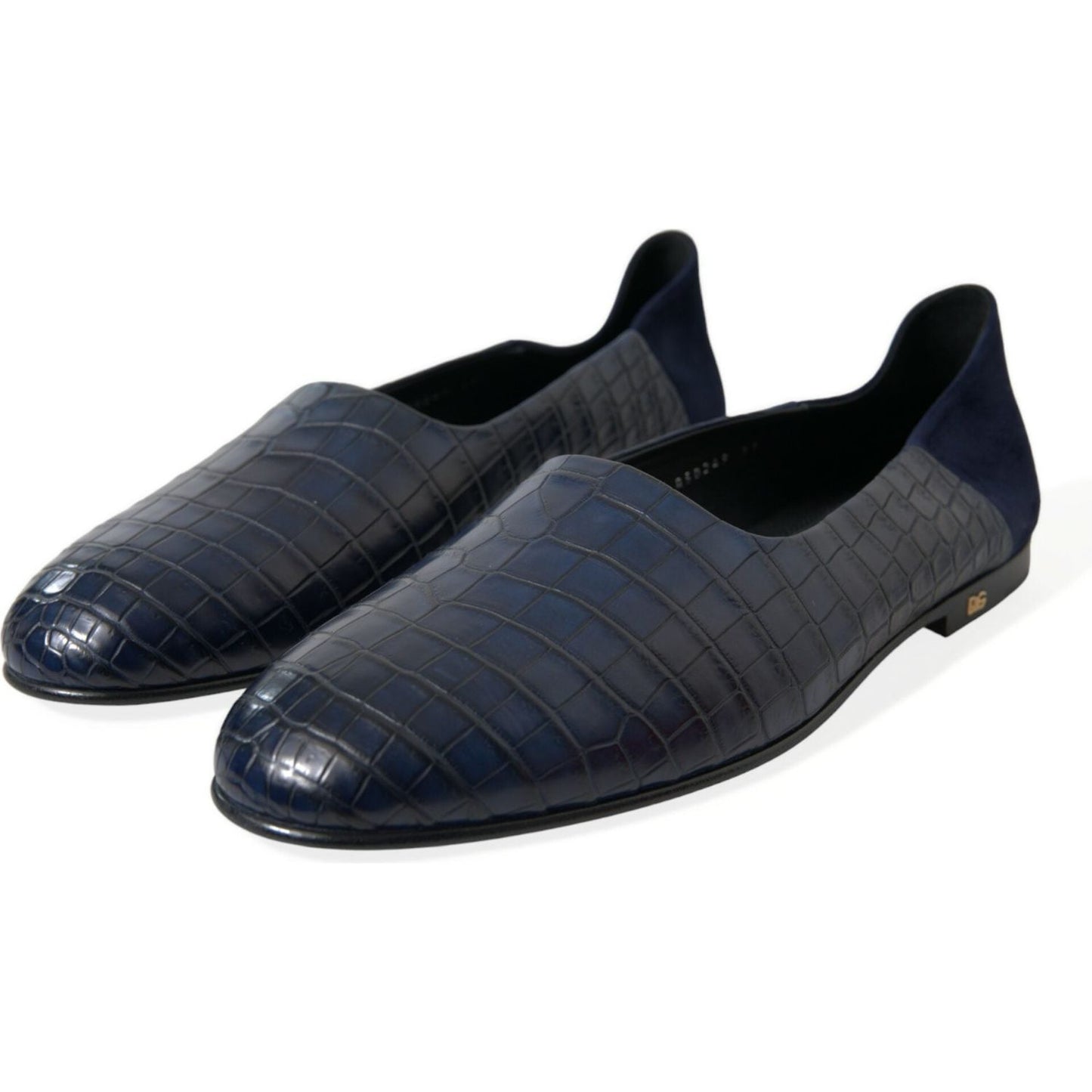 Dolce & Gabbana Elegant Blue Crocodile Leather Loafers Dolce & Gabbana