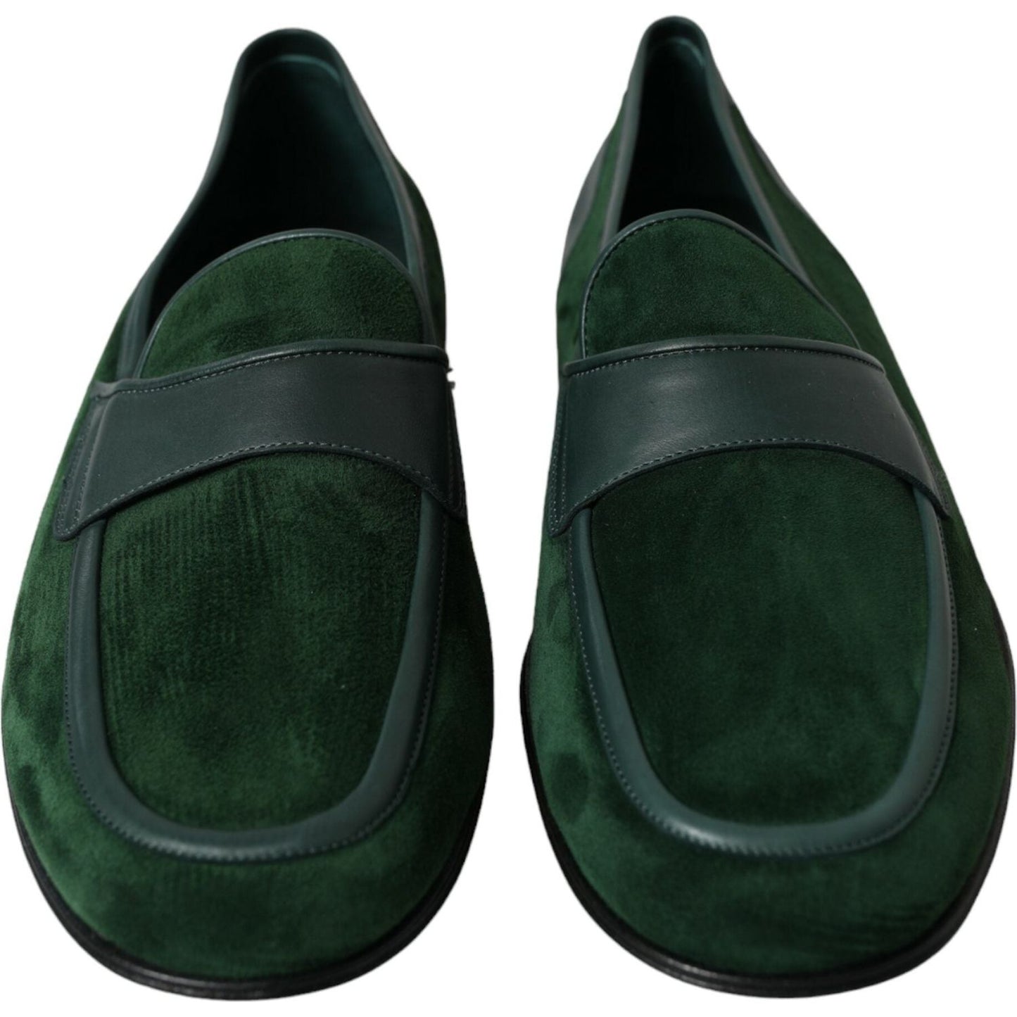 Dolce & Gabbana Emerald Velvet Leather Loafers for Men Dolce & Gabbana