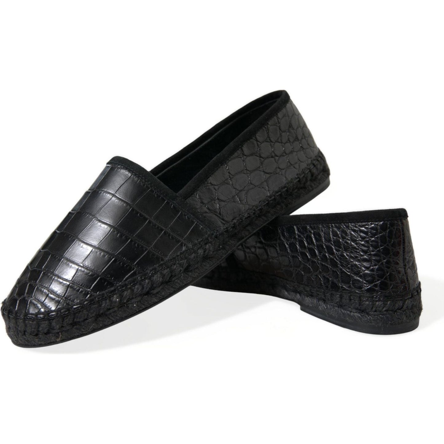 Dolce & Gabbana Exotic Black Leather Espadrilles Dolce & Gabbana