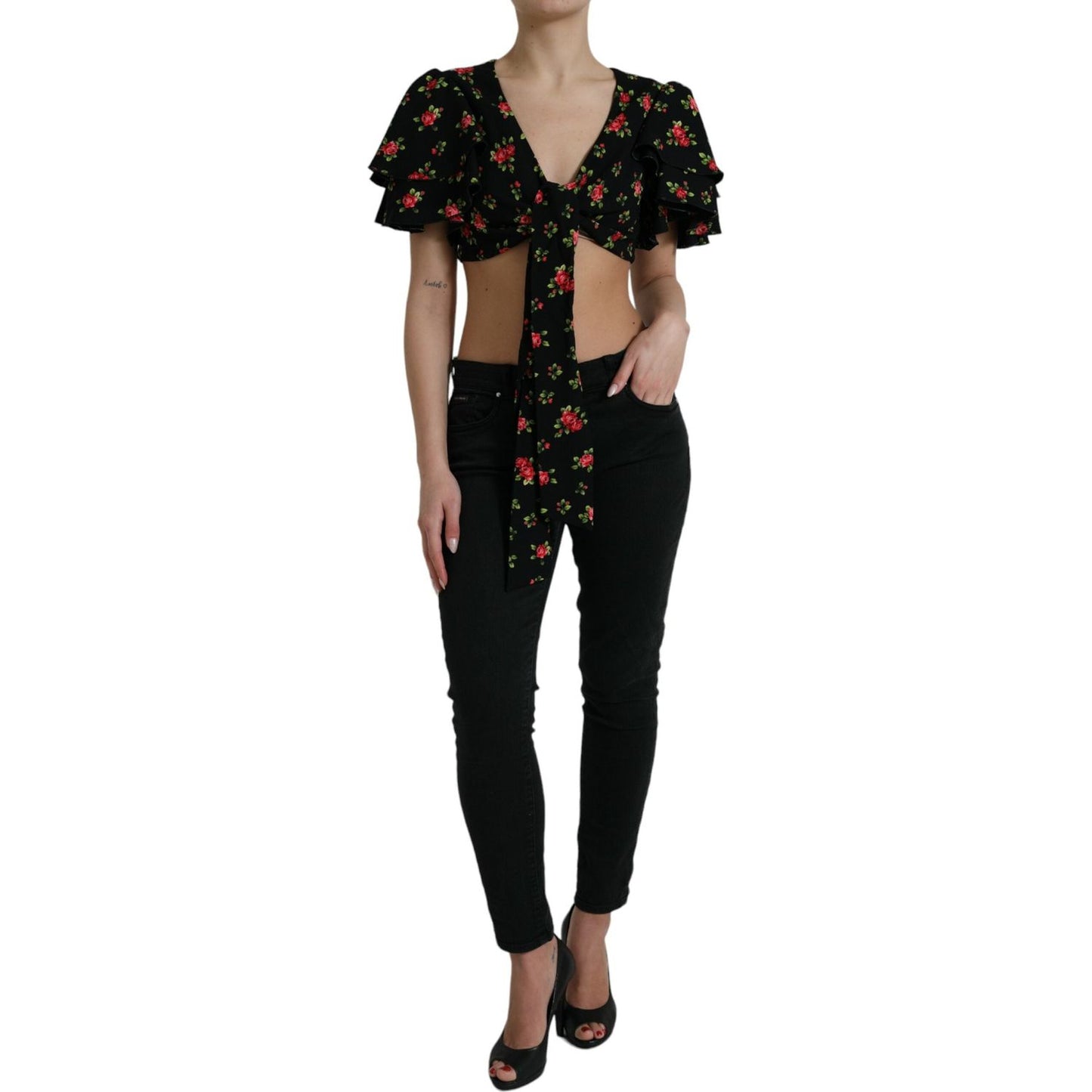 Dolce & Gabbana Floral Print Cropped Top Luxe Fashion Dolce & Gabbana