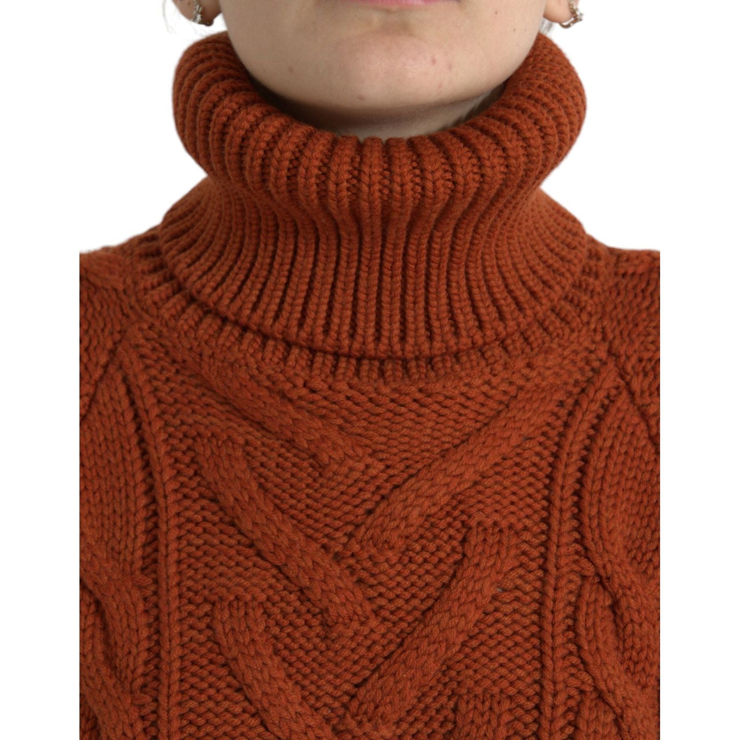 Dolce & Gabbana Elegant Brown Turtleneck Wool Sweater Dolce & Gabbana