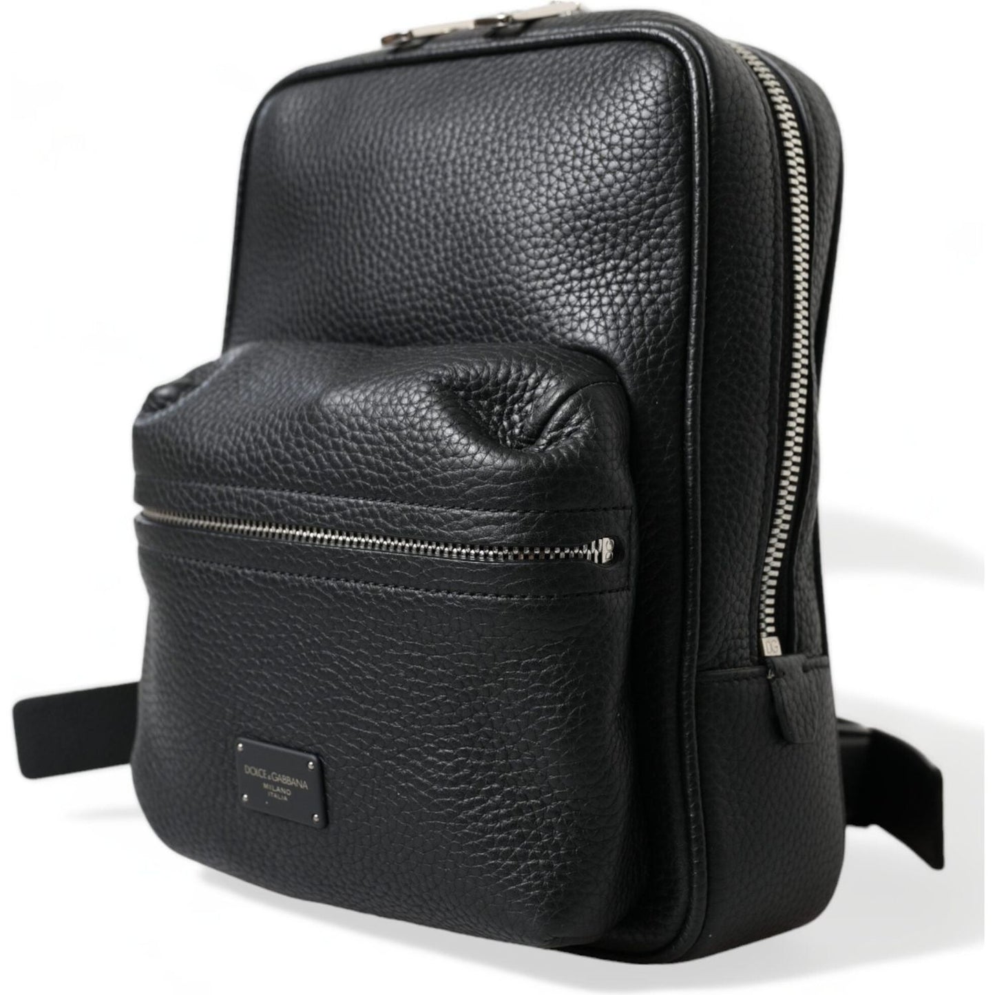 Dolce & Gabbana Chic Black Calf Leather Small Backpack Dolce & Gabbana