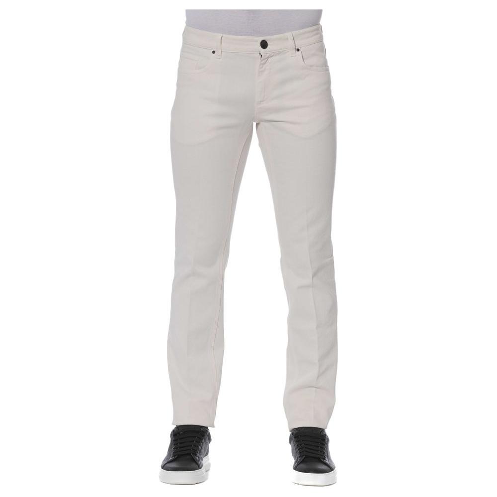 Trussardi White Cotton Men Jeans Trussardi