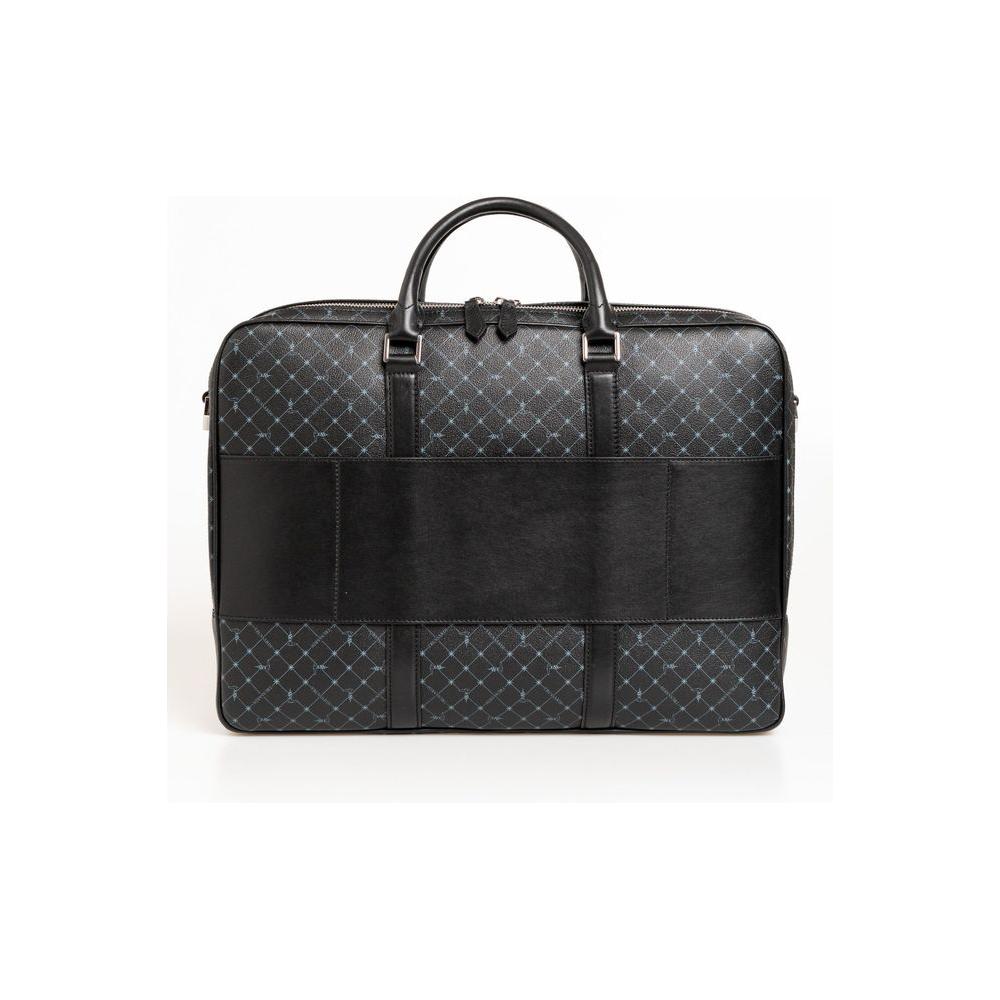 Trussardi Black Leather Men Briefcase Trussardi