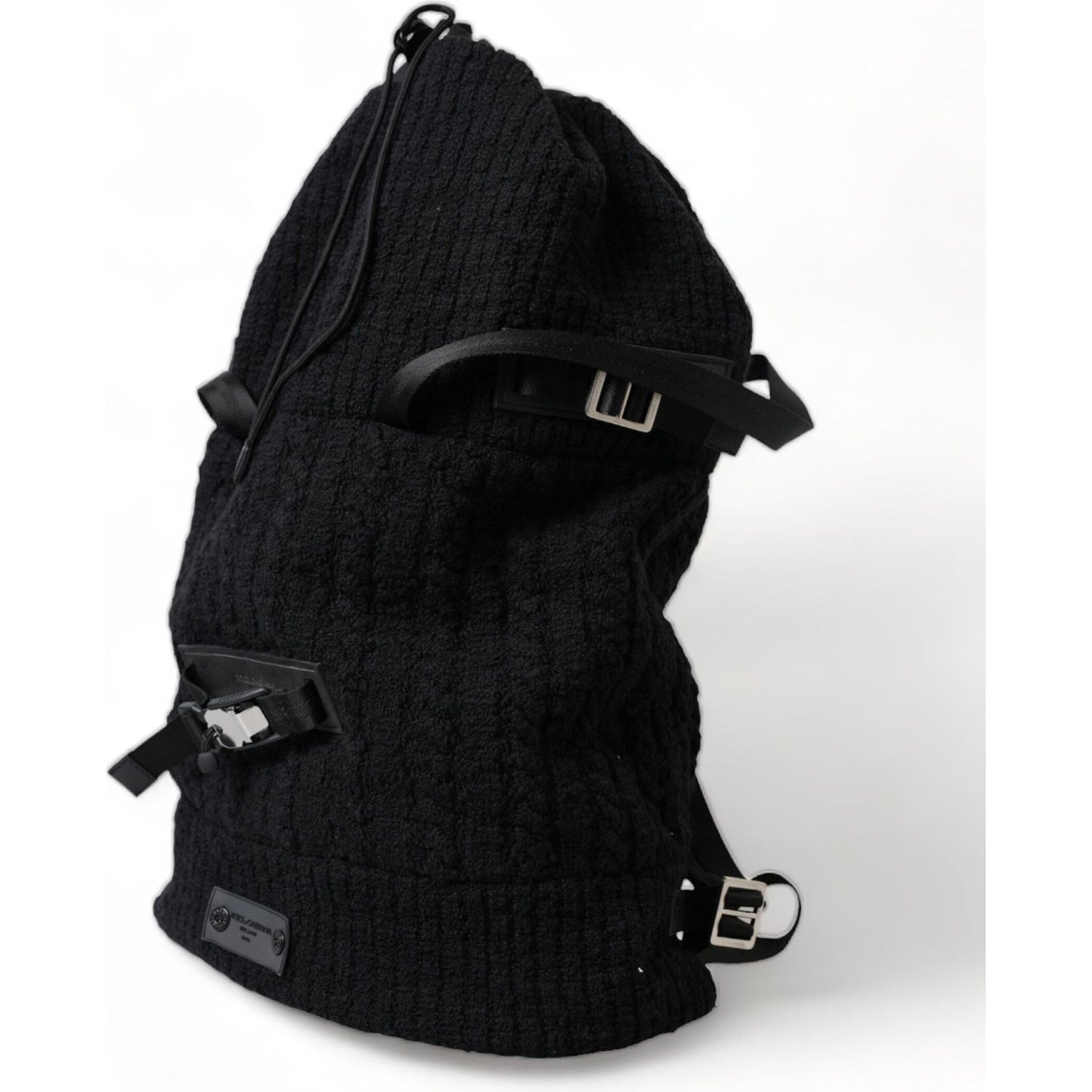 Dolce & Gabbana Elegant Tricot Wool-Blend Backpack in Black Dolce & Gabbana