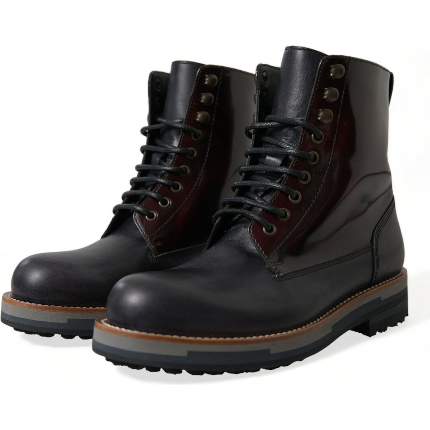 Dolce & Gabbana Elegant Bi-Color Leather Boots Dolce & Gabbana