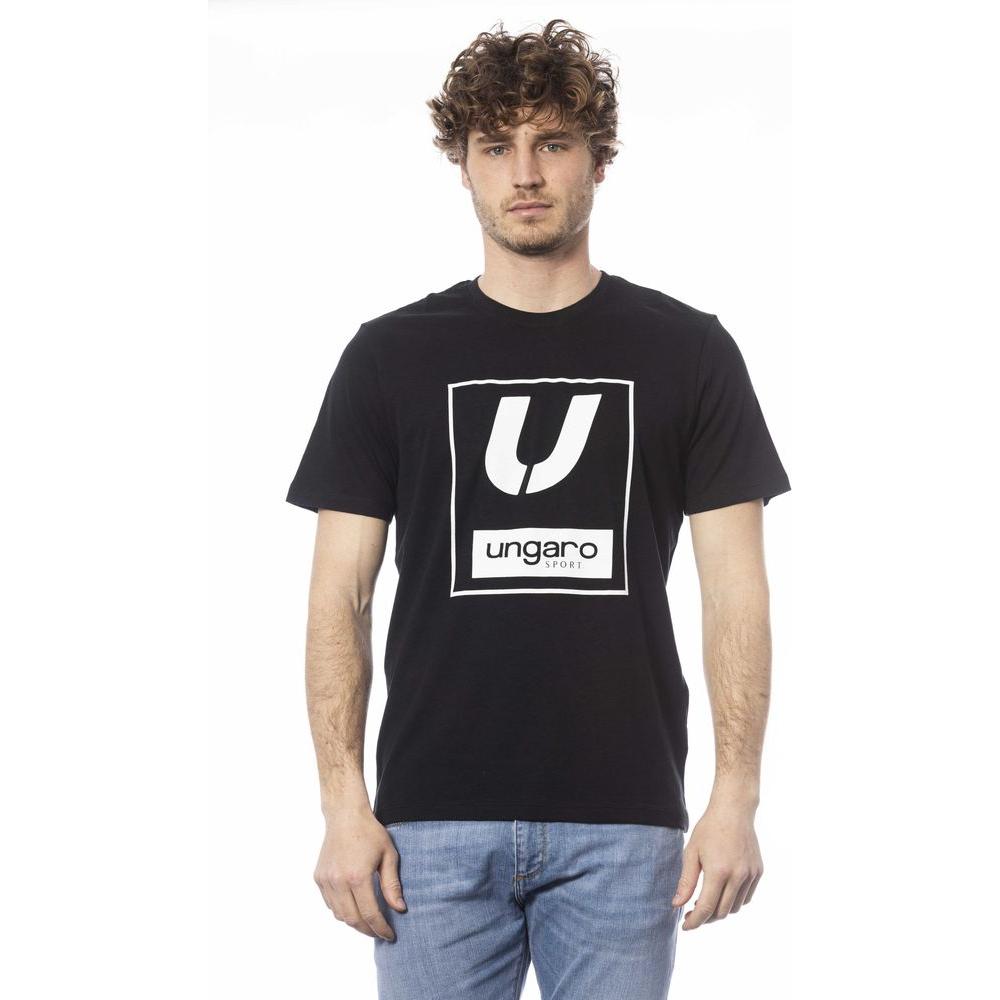 Ungaro Sport Black Cotton Men T-Shirt Ungaro Sport