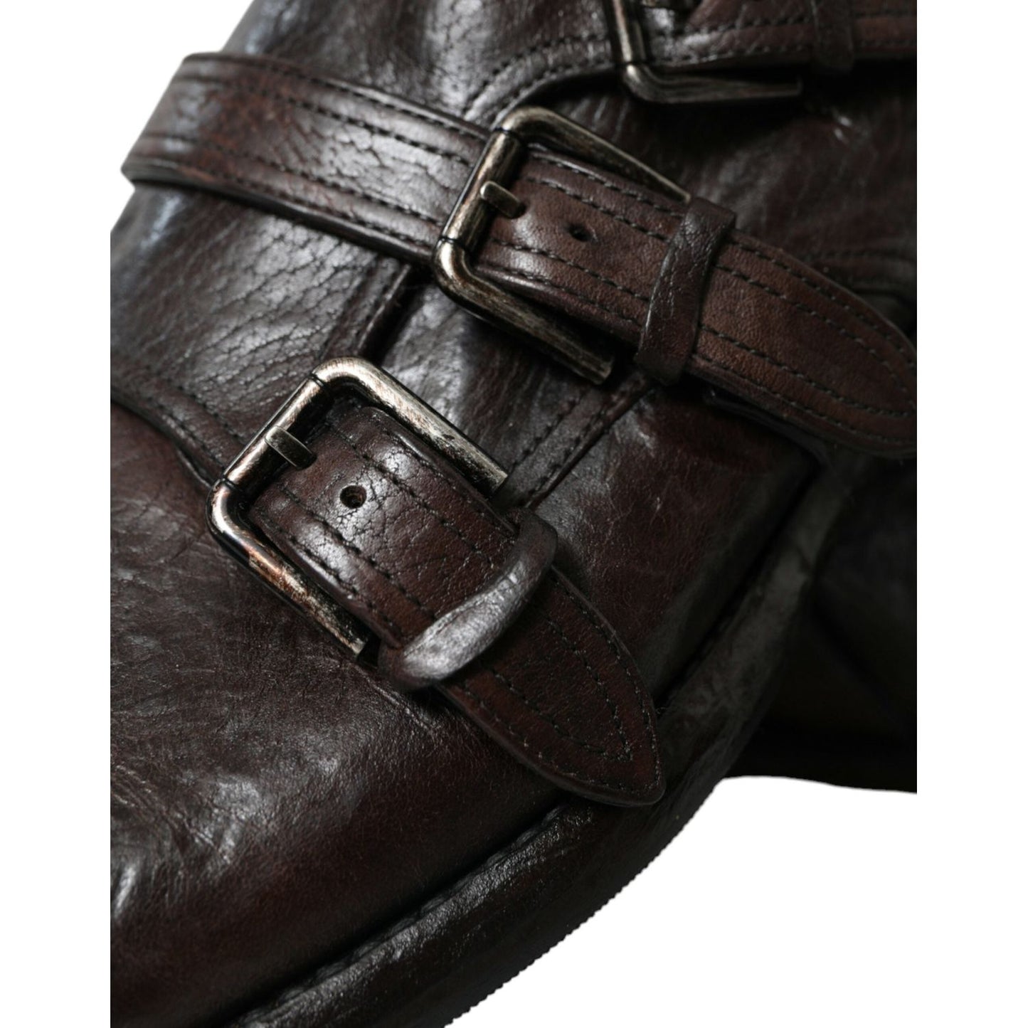 Dolce & Gabbana Elegant Triple Buckle Leather Dress Shoes Dolce & Gabbana