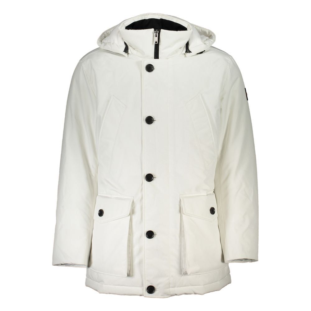 Hugo Boss White Polyamide Men Jacket Hugo Boss